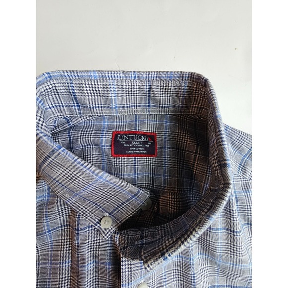 UNTUCKit Men's Small Slim Fit Wrinkle Free Plaid Button Down Shirt - Picture 1 of 5